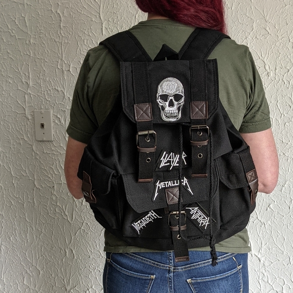 Concert bag, Heavy metal black backpack, skull - Picture 8 of 9